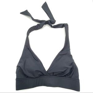 Lands End Classic Black Halter Bikini Swim Top Size 0 Beach Vacation Resort